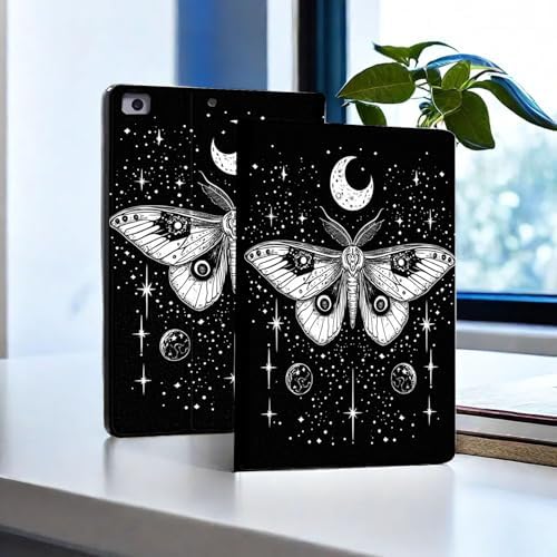 for Microsoft Surface Pro 7 Plus,Surface Pro 7/6/5/4 12.3" Tablet Case,Auto Wake/Sleep,Adjustable Stand Protective Cover - Moth Starry Sky