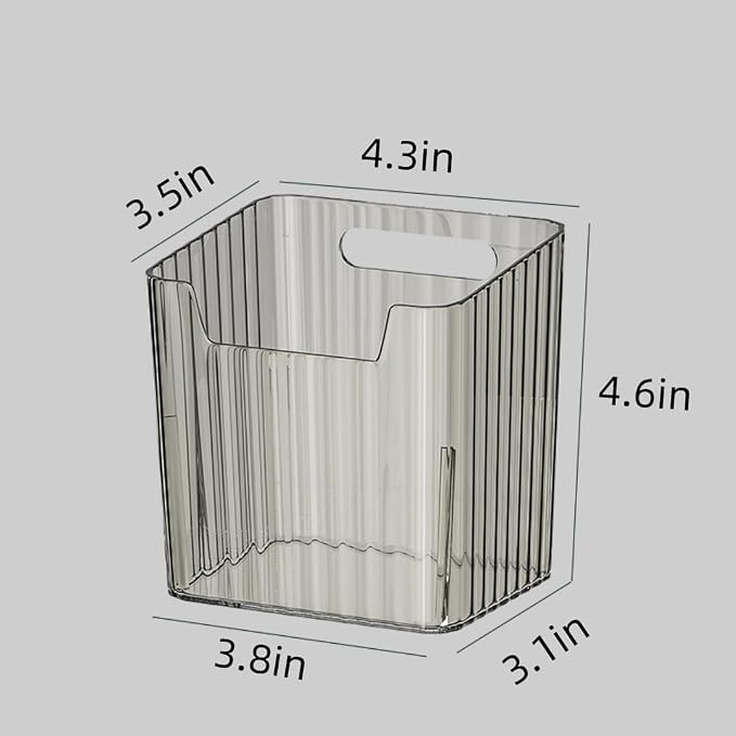 2 Pack Storage Organizer Bins, Wall Mount Organizer Clear Plastic Cabinet Containers Makeup Organizer for Fridge Wall Kitchen Bathroom Countertops Pantry