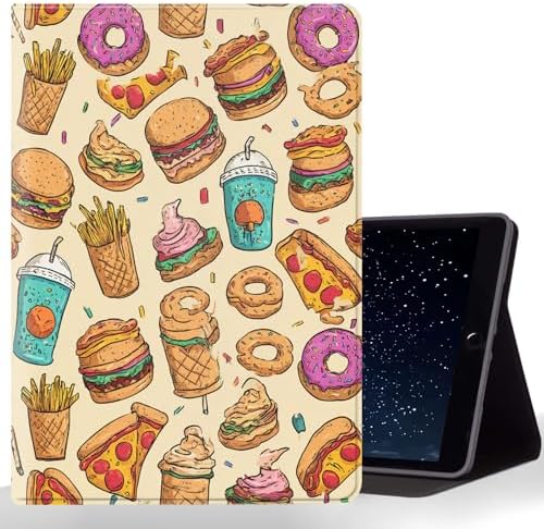 Tablet Case for iPad 10.5 Inch (iPad Air 3/Pro,2017/2019),Shockproof Protective Cover with Stand,Auto Wake/Sleep,Fast Food Pattern