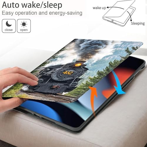 Bxgolkgd Tablet Case for Samsung Galaxy Tab A 8.0 Inch 2019(SM-T290/T295),Shockproof Stand Cover with Heat Dissipation,Auto Wake/Sleep Function,Vintage Steam Locomotive