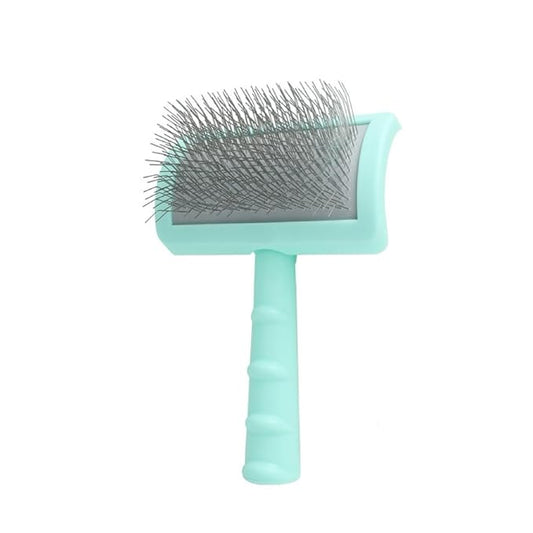 Professional Dog Slicker Brush for Poodles, Goldendoodles & Long-Haired Dogs – 25mm Extra Long Pins, Gentle Dematting & Detangling Tool for Thick Curly Coats, Non-Slip Ergonomic Handle (green, S)