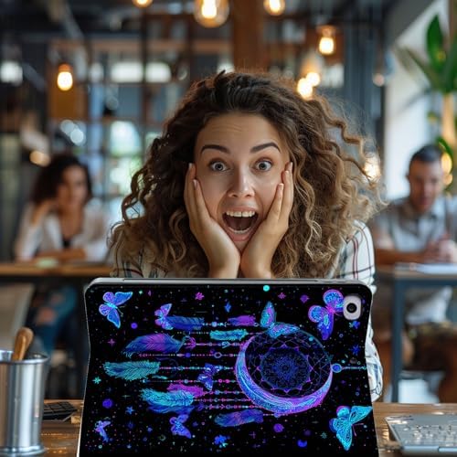 for Microsoft Surface Pro 8-13" 2021 Tablet Case,Auto Wake/Sleep,Adjustable Stand Protective Cover - Dreamcatcher Moon Butterfly