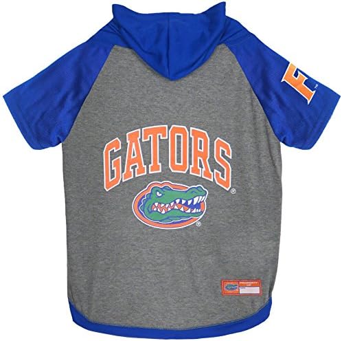 Pets First Hoodie for Dogs & Cats, X-Small. | Collegiate Licensed Dog Hoody Tee Shirt | Sports Hoody T-Shirt for Pets | College Sporty Dog Hoodie Shirt.