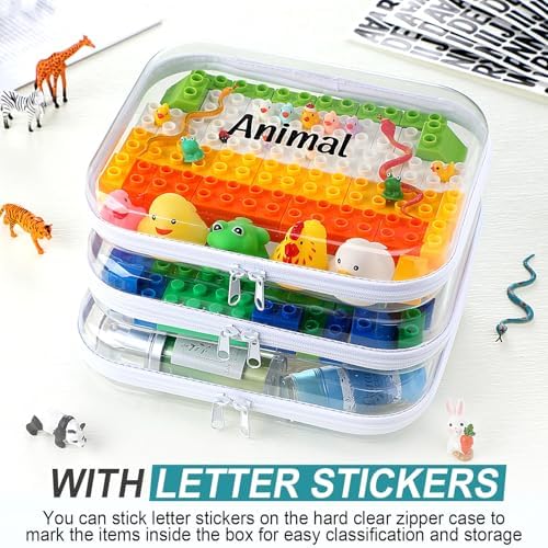 12 Pcs Clear Hard Zipper Case Back to School,9.84 x 7.87 x 2”