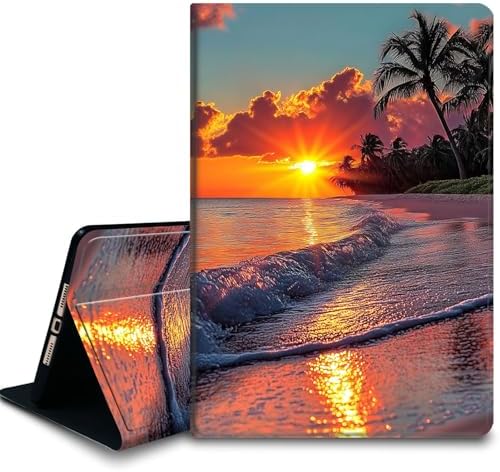 Bxgolkgd Tablet Case for Samsung Galaxy Tab S8/S7 11 Inch(2022/2020),Shockproof Stand Cover with Heat Dissipation,Auto Wake/Sleep Function,Palm Sunset Beach