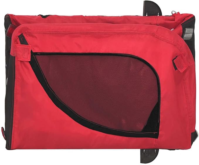 Pet Bike Trailer for Small Dogs, Foldable Bicycle Cargo Trailer with Mesh Windows and Reflectors, Sturdy Iron Frame Oxford Fabric Carrier, 49.2 x 24.8 x 26.0 in