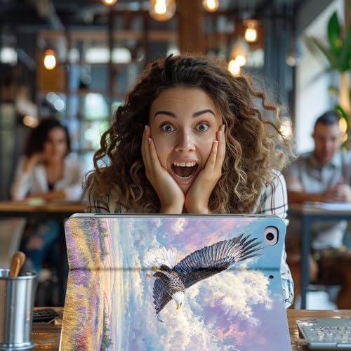 for Microsoft Surface Pro 11/10/9-13" 2024/2022 Tablet Case,Auto Wake/Sleep,Adjustable Stand Protective Cover - American Eagle Flying