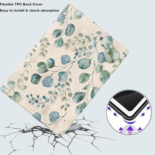 Tablet Case for iPad (9.7-Inch, 2018/2017 Model, 6th/5th Generation),Shockproof Protective Cover with Stand,Auto Wake/Sleep,Watercolor Plant