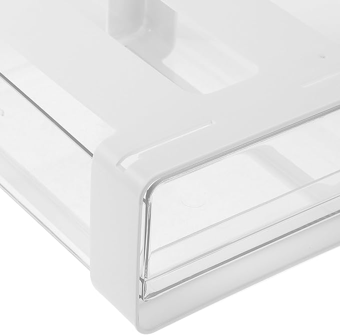 NUOBESTY White under Desk Storage Organizer Box with Large Capacity, Pet and Hips Material, Hidden Installation for Office and Living Room, Holds Chargers and Pencils Neatly