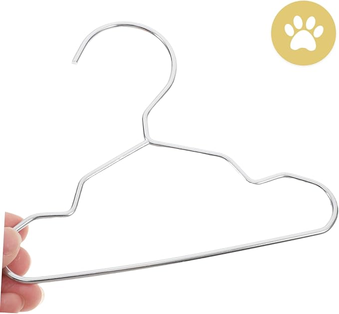 Ciieeo 10pcs Pet Hangers Steel Pet Clothing Rack Cat Dog Clothe Hanger Mini Storage for Doll Apparel Dry Rack Fashionable Garment Organizer