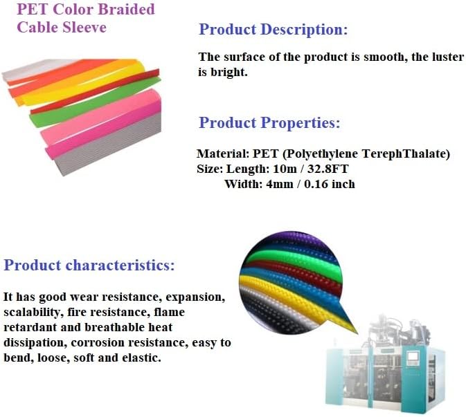 Bettomshin 1Pc 32.8Ft(10m) Cable Management Sleeve, 1/4"(6mm) Width PET Pink Cord Protector, Wire Loom Tube Insulated Split Sleeving for USB Cable Power Cord Organizer Video Cable Hider
