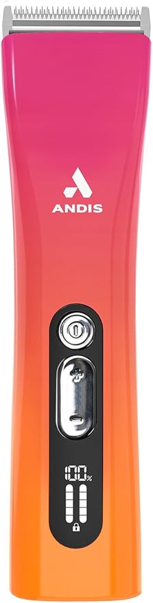 Andis 562745 ProClip 5-in-1 Adjustable Blade Cord/Cordless Pet Hair Clipper, 5 Blade Settings, 5 Speeds, Feather Light, Digital Display Screen, Sunset