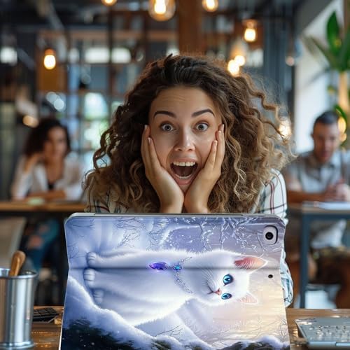 for Microsoft Surface Pro X/Pro X Plus-13 2019/2020/2021/2024 Tablet Case,Auto Wake/Sleep,Adjustable Stand Protective Cover - White Cat