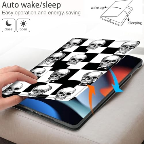 Bxgolkgd Tablet Case for Samsung Galaxy Tab A7 Lite 8.7 Inch 2021(SM-T220/T225/T227),Shockproof Stand Cover with Heat Dissipation,Auto Wake/Sleep Function,Skull