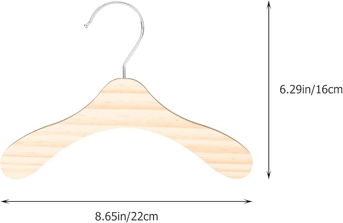 Levemolo 10pcs Solid Wood Pet Clothes Hangers 8.66 Inch Small Dog and Cat Portable Wooden Hangers Household Daily Use Replacement Pet Clothing Organizer