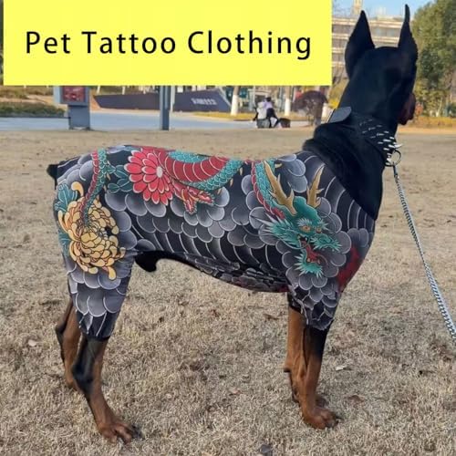 Pet Tattooed Outfit Dogs and Cats Tattooed Apparel Light Weight Fabric Garment Doberman Pinscher Pet Supply Elegant Dog Clothes