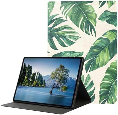 for Samsung Galaxy Tab S8 2022/Tab S7 2020 11" Tablet Case(Model SM-X700/X706/T870/T875/T878),Premium Leather Folio Stand Auto Wake/Sleep,Multiple Viewing Stand,Tropical Palm Tree Leaf