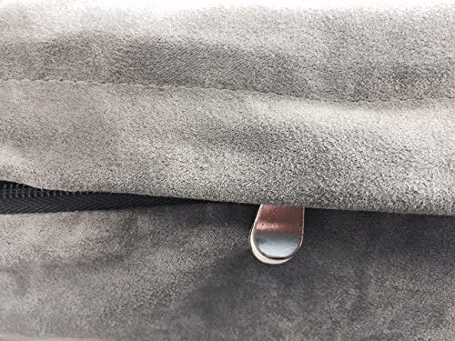 Dogbed4less Premium HeadRest Orthopedic Cool Memory Foam Dog Bed for Extra Large Dogs, Waterproof Lining and Grey Suede Cover, Jumbo 55X47 Inch