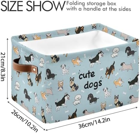 Didi & Hosa Storage Basket Cube Collapsible Toys Shelf Baskets Bin with Handle Laundry Organizer Storage Box for Home School & Office (Basket-9)