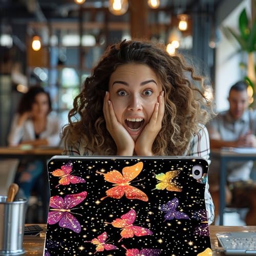 for Microsoft Surface Pro 8-13" 2021 Tablet Case,Auto Wake/Sleep,Adjustable Stand Protective Cover - Colorful Butterfly Glitter