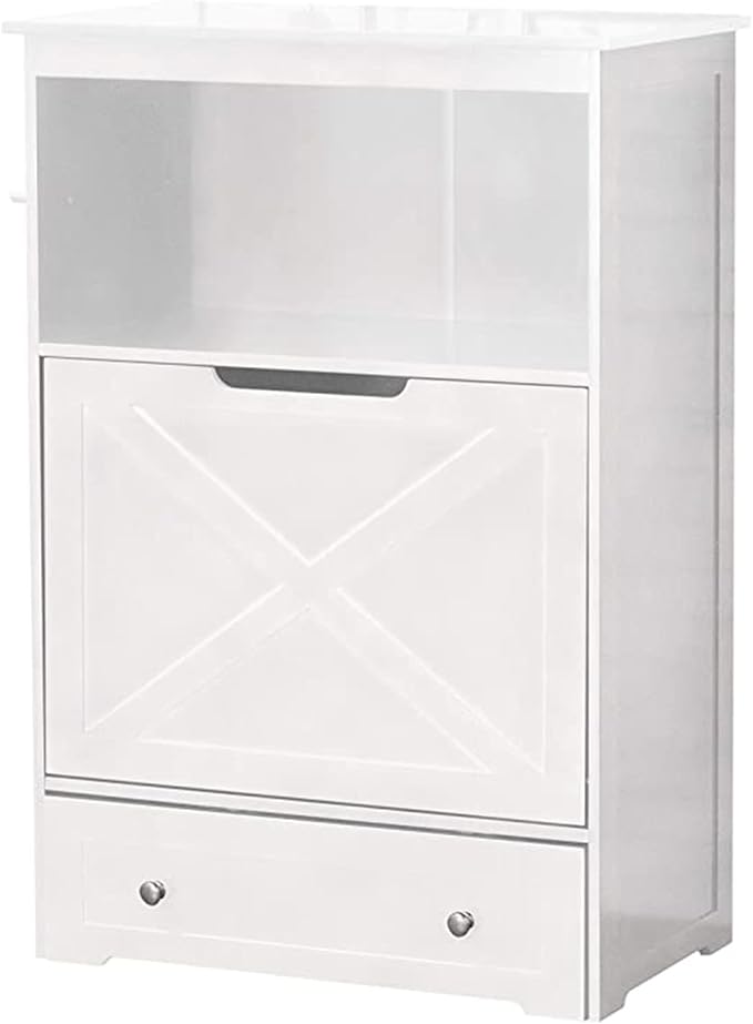 zoovilla Windsor Pet Feeders with storage - dog bowl stand, pet feeder station, White 13.78?D x 24.02?W x 35.04?H