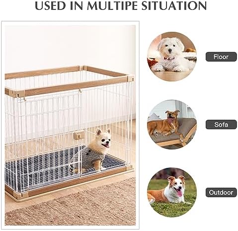 BVAGSS Reversible Dog Crate Pad, Memory Foam Pet Bed Mat, Soft Warm Machine Washable Sleeping Kennel Mattress for Small Medium Dogs XH079 (21''x13''x1.6'',Light Grey)