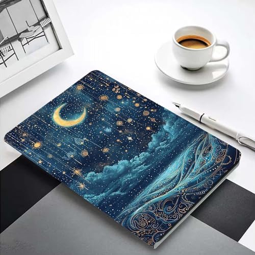 for Samsung Galaxy Tab A 8.4 Tablet Case SM-T307,Premium Leather Folio Stand Auto Wake/Sleep,Multiple Viewing Stand,Moon Starry Sky