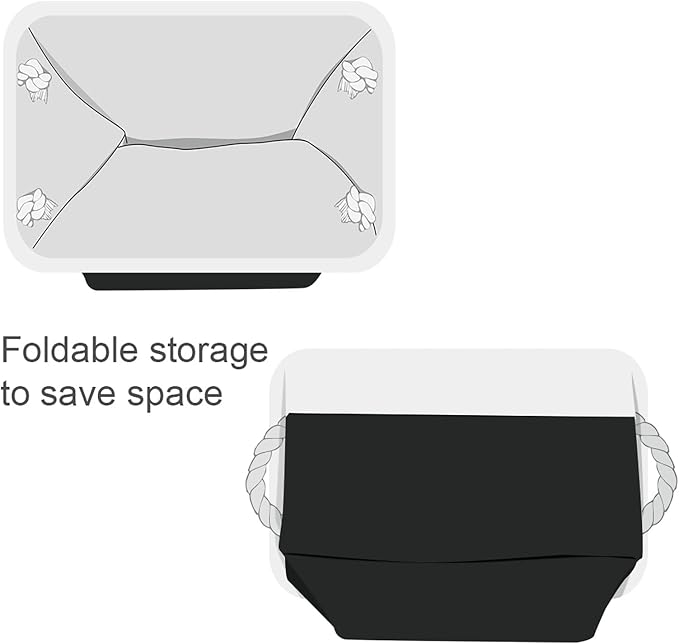 Storage Basket for Organizing - Large 3 Pack 15.7x11.8x8.3 inch Collapsible Storage Bin for Shelves with Handles Laundry Cube Toy Closet Nursery (Whiet & Black)