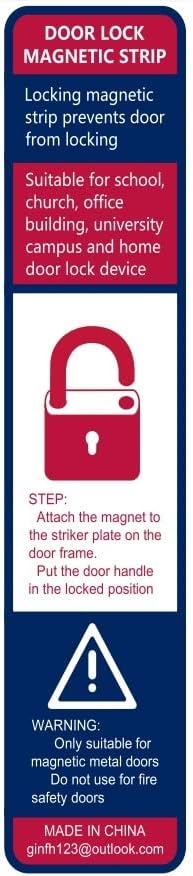 6 Pack Magnetic Lockdown Strips for Iron Door Frames High-Density Magnet Security Devices for School and Office Effective and Easy Solution for Emergency Lockdowns (White-Blue)