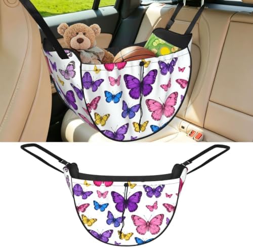 Beautiful butterfly Car Seat Organizer-Backseat Storage Bag for Travel | Waterproof Durable. Holds Snacks Gear Essentials. Fits Most Cars.