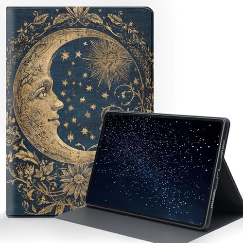 for Samsung Galaxy Tab S8/S7 2022/2020 11 Inch (SM-X700/X706/T870/T875/T878) Tablet Protective Cover with Adjustable Stand and Magnetic Auto Wake/Sleep,Star Moon Pattern