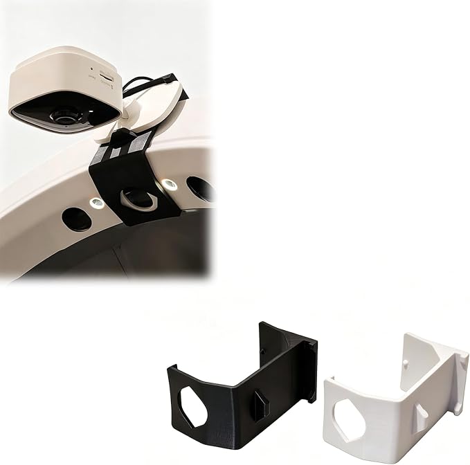Camera Mount Compatible with Litter-Robot 4, Compatible with Tapo C100 C110 C101 C111 Cameras, Clip-On Camera Holder with Cable Management, Monitoring Bracket for Pet Observation (White)