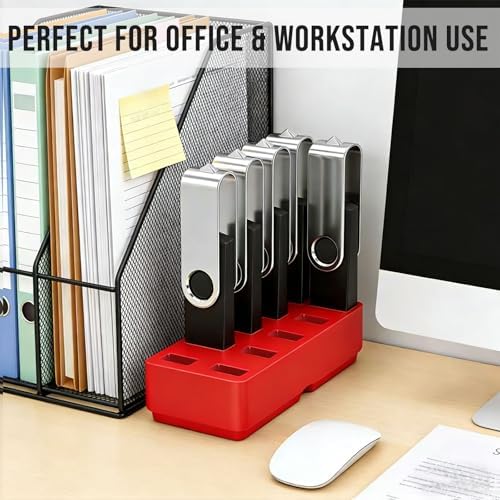 Flash Drive Desk Organizer Stand FEWINA USB Holder Storage Electronic Accessories Organizer for USB Flash Drive Stand, Thumb Drive Holder, Jump Drive Stands, Red