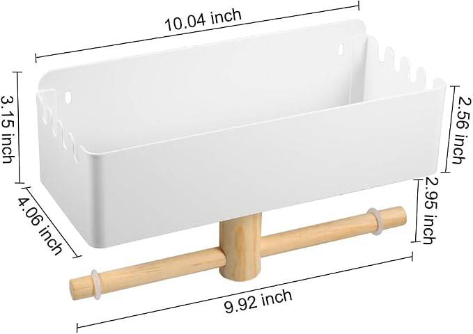Picowe Dog Leash Holder for Wall, Metal and Wood Dog Leash Hooks, Pet Stuff Storage Shelf Storage for Leashes,Collar, Toys, Treats, Poop Bag (White)