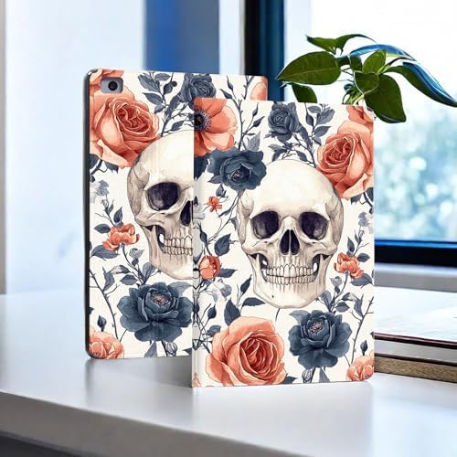for Microsoft Surface Pro 8-13" 2021 Tablet Case,Auto Wake/Sleep,Adjustable Stand Protective Cover - Rose Skull