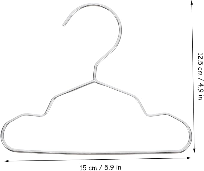 Cabilock 10pcs Small Pet Coat Hanger Steel Dog Clothing Hanger Closet Pet Cat Clothing Rack Steel for Storage