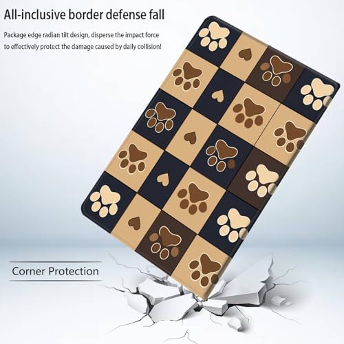 Bxgolkgd Tablet Case for Samsung Galaxy Tab A 10.1 Inch 2016(SM-T580/T585/T587),Shockproof Stand Cover with Heat Dissipation,Auto Wake/Sleep Function,Cute Pet Paw Print