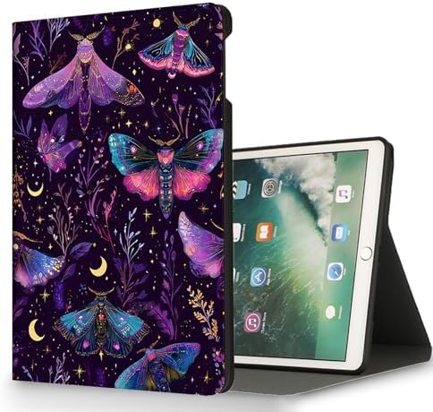 for Microsoft Surface Pro 11/10/9-13" 2024/2022 Tablet Case,Auto Wake/Sleep,Adjustable Stand Protective Cover - Purple Moth Moon Star