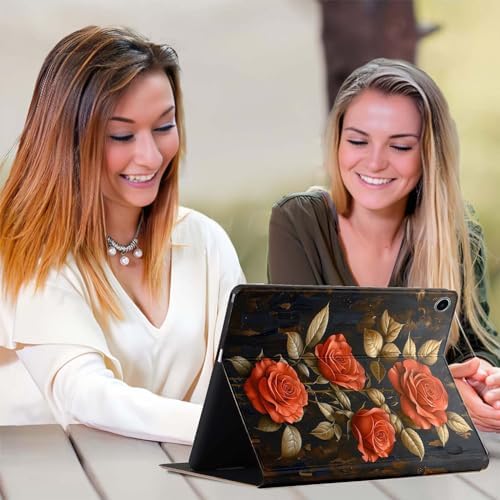 for Samsung Galaxy Tab A8 10.5 Inch 2022 (SM-X200/X205/X207) Tablet Case,Premium Leather Folio Stand Auto Wake/Sleep,Multiple Viewing Stand,Vintage Rose