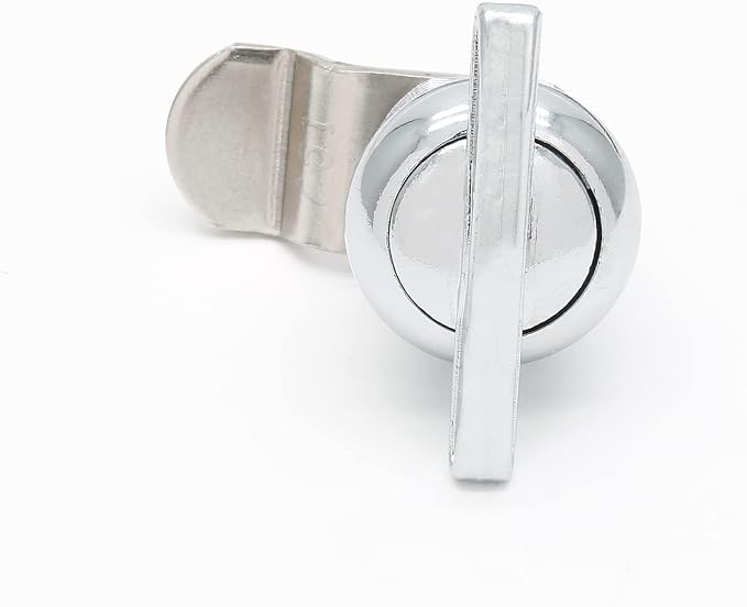 Keyless Thumb Cam Lock 5/8 Inch Offset Cam Chrome Cabinet Latch | Zinc Alloy Body, 5/8 Inch Cylinder, Keyless Twist Handle, Secure Threaded Mount, for RV Doors, Cabinets, Drawers, Tool Boxes