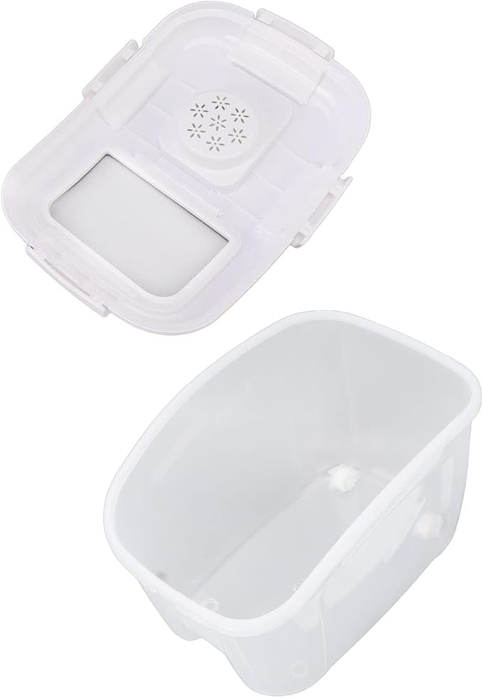 TOPINCN Airtight Rice Storage Container, Bulk Food Container Bin with Measuring Cup, for Rice Flour Cereal Pet Food Storage (5KG)
