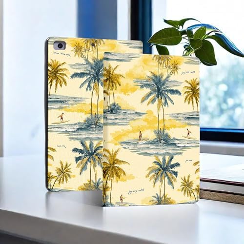 for Microsoft Surface Pro 7 Plus,Surface Pro 7/6/5/4 12.3" Tablet Case,Auto Wake/Sleep,Adjustable Stand Protective Cover - Palm Surf Print