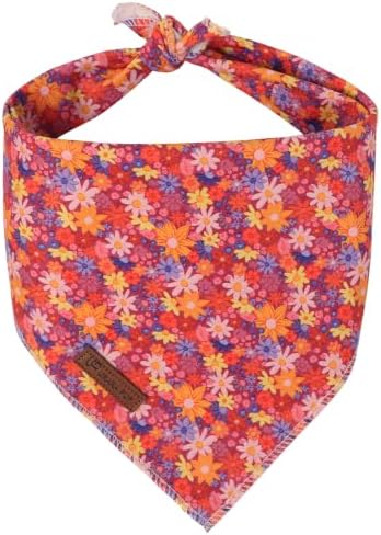 Fall Dog Collar-Fall Floral Dog Bandana- Cute Fall Leaves Dog Bandanas Adjustable Dogs Collar for Small Medium Large Dogs