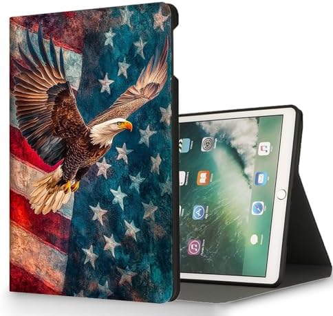 for Microsoft Surface Pro 8-13" 2021 Tablet Case,Auto Wake/Sleep,Adjustable Stand Protective Cover - American Flag Eagle