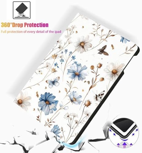 for Microsoft Surface Pro 7 Plus,Surface Pro 7/6/5/4 12.3" Tablet Case,Auto Wake/Sleep,Adjustable Stand Protective Cover - Flower Butterfly