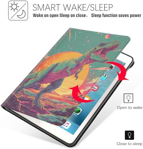 Tablet Case for iPad (9.7-Inch, 2018/2017 Model, 6th/5th Generation),Shockproof Protective Cover with Stand,Auto Wake/Sleep,Dinosaur Space