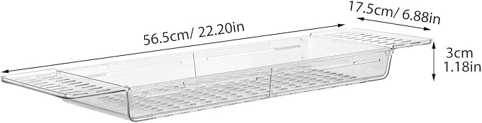 Extendable Bath Tray Pet Rectangular Bathtub Caddy | Expandable Design, Lightweight Storage, Travel and Everyday Bathroom Use
