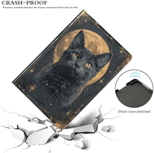 for Samsung Galaxy Tab S6 Lite 10.4" Tablet Case 2022/2020(SM-P610/P613/P615/P619),Premium Leather Folio Stand Auto Wake/Sleep,Multiple Viewing Stand,Tarot Mystical Black Cat