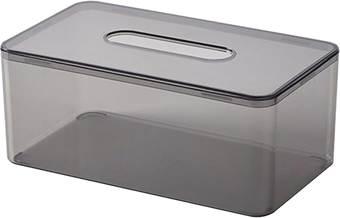Yosoo Clear Tissue Dispenser Box Plastic Facial Tissue Napkin Organizer with Transparent Design for Living Room Office Hotel Restaurant