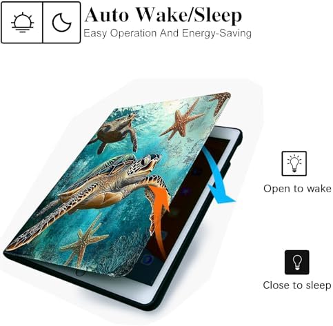 for Microsoft Surface Pro 8-13" 2021 Tablet Case,Auto Wake/Sleep,Adjustable Stand Protective Cover - Sea Turtle